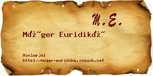 Móger Euridiké névjegykártya